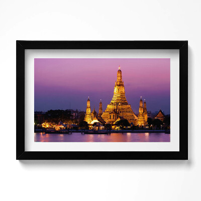 Obraz s rámem dekorativní Chrám v Bangkoku v Thajsku