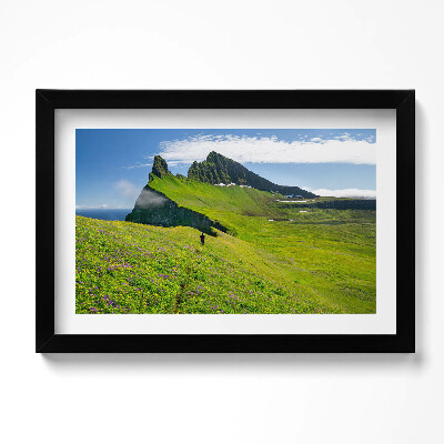 Obraz s rámem dekorativní Islandská rezervace Hornstrandir