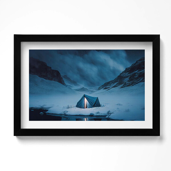 Obraz s rámem dekorativní Stan v horách Islandu