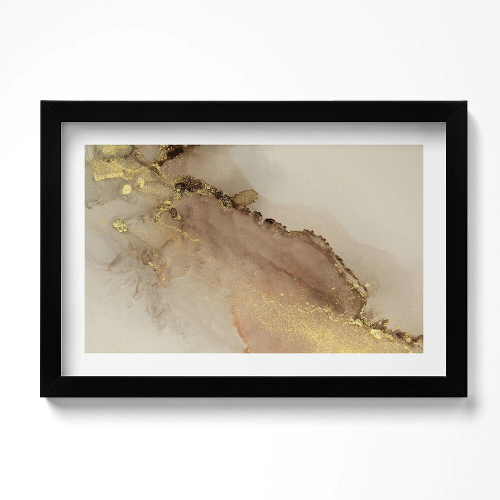 Obraz s rámem dekorativní Zlatá abstrakce