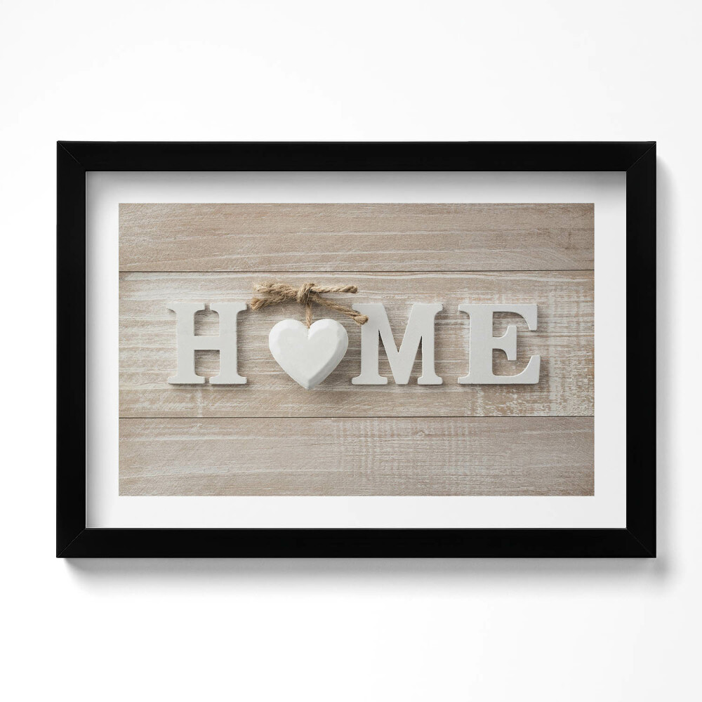 Obraz s rámem dekorativní Nápis domů