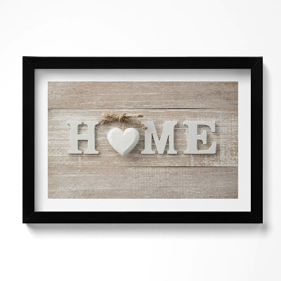 Obraz s rámem dekorativní Nápis domů