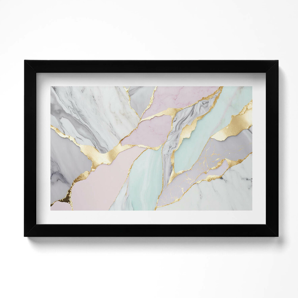 Obraz s rámem dekorativní Pastelový mramor