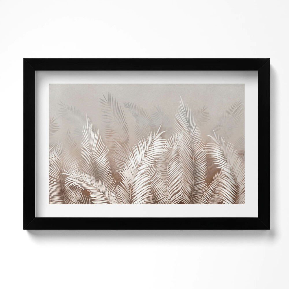 Obraz s rámem dekorativní Boho vegetační listy