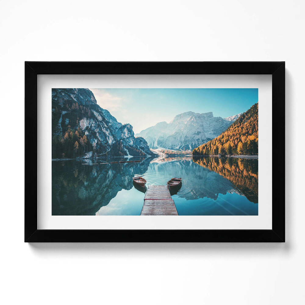 Obraz s rámem dekorativní Lodě na jezeře