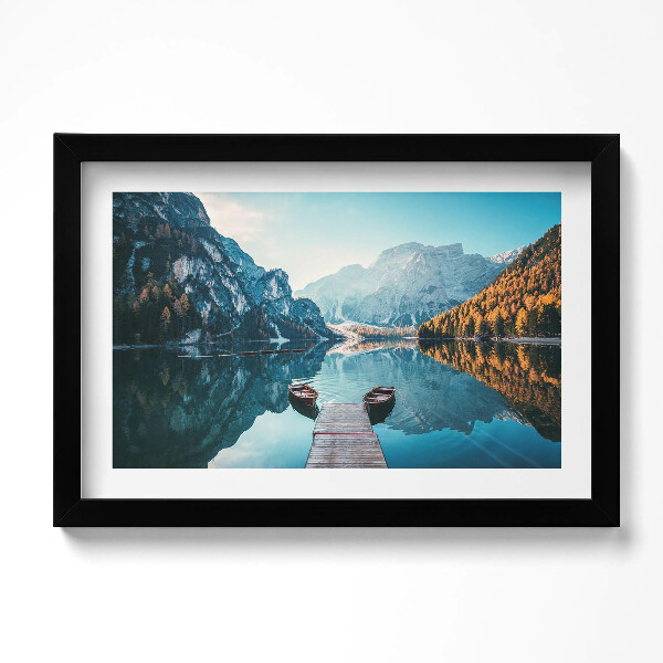 Obraz s rámem dekorativní Lodě na jezeře
