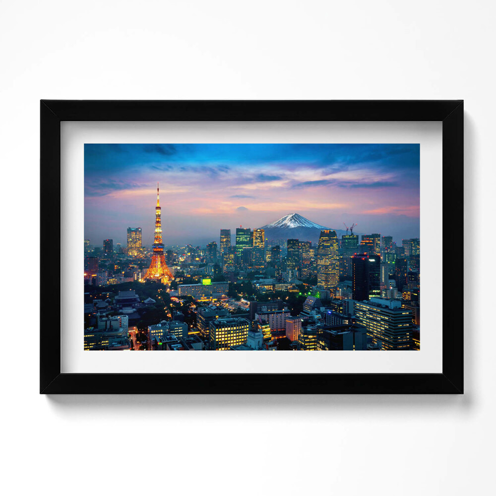 Obraz s rámem dekorativní Město v noci