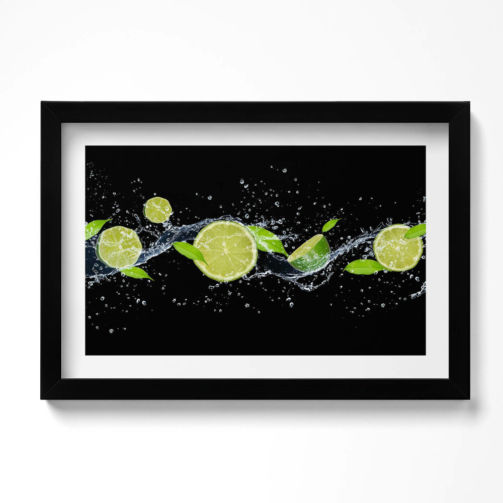 Obraz s rámem dekorativní Limetková voda