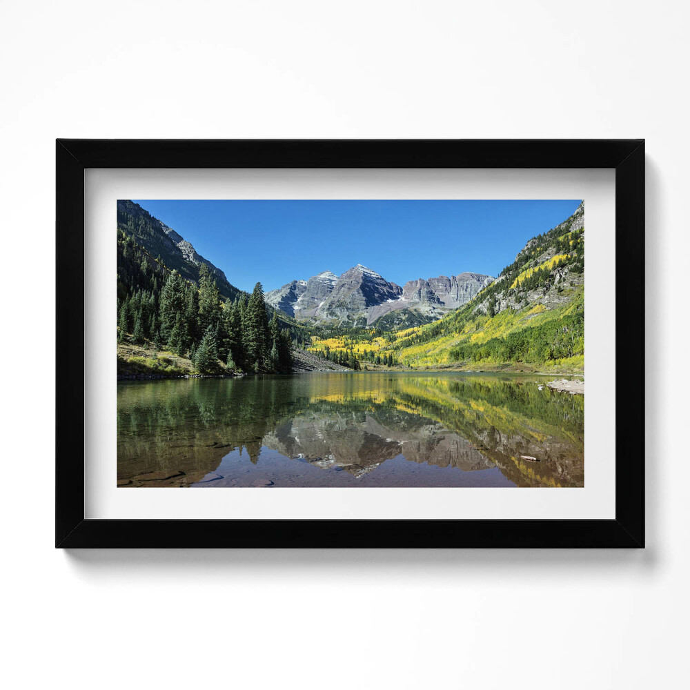 Obraz s rámem dekorativní Jezerní hory a lesy