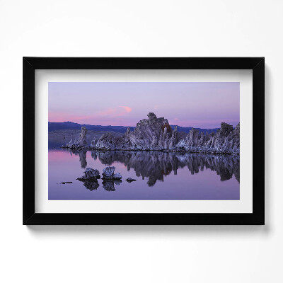 Obraz s rámem dekorativní Odraz kamenů ve vodě