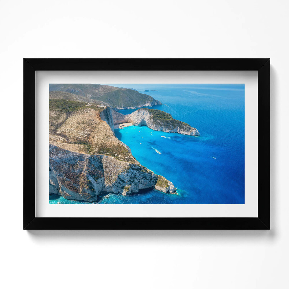 Obraz s rámem dekorativní Letní krajina útesu a pobřeží