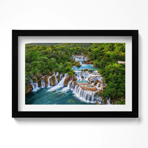 Obraz s rámem dekorativní Vodopády a řeka Krka Chorvatsko
