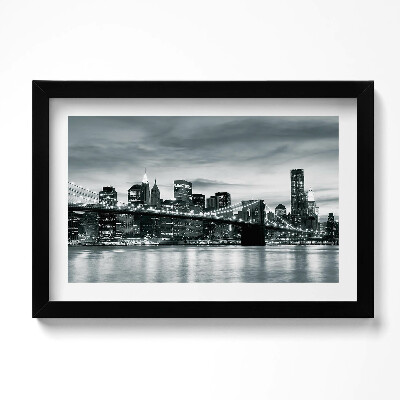 Obraz s rámem dekorativní Brooklyn Bridge Nové panorama