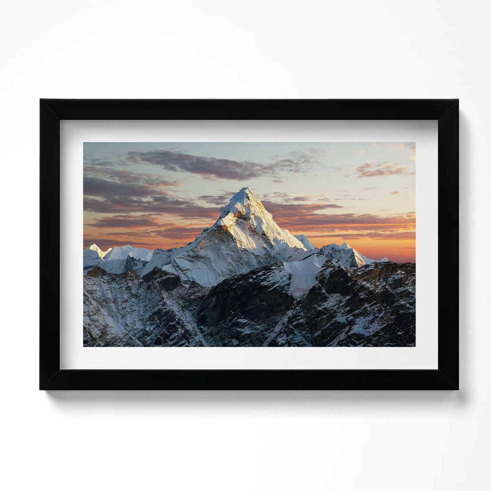 Obraz s rámem dekorativní Zasněžený vrchol hory