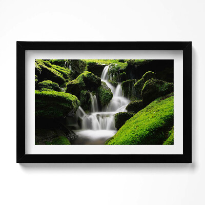 Obraz s rámem dekorativní Divoký vodopád v džungli