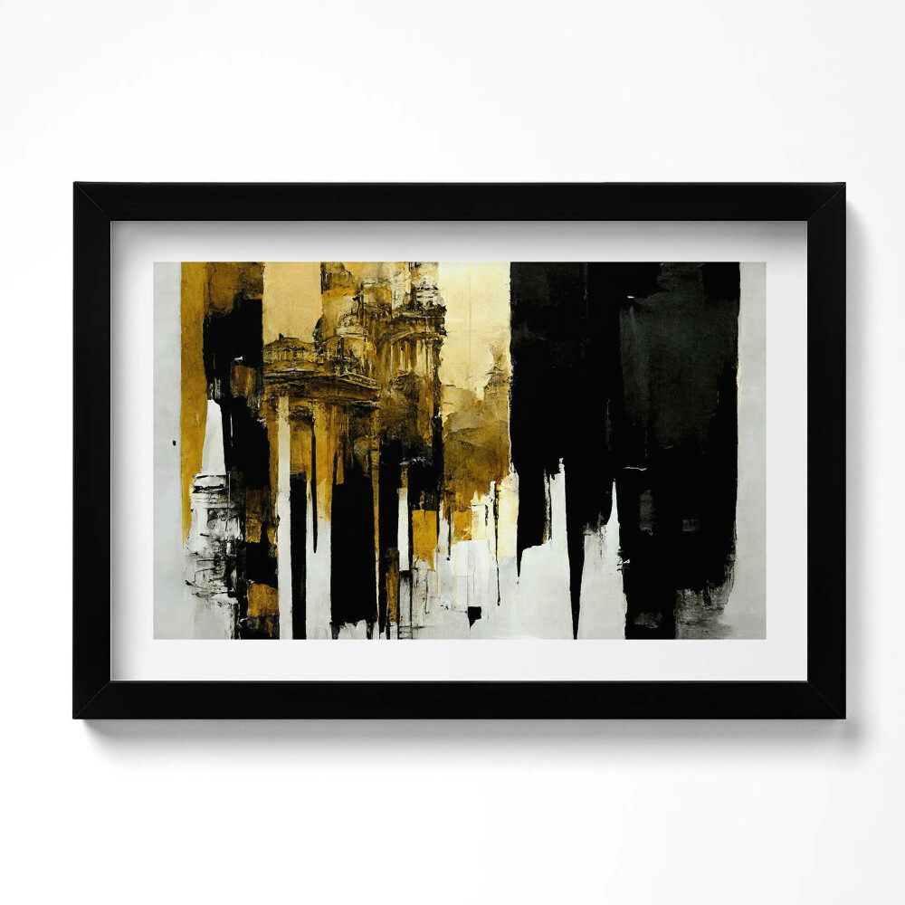 Obraz s rámem dekorativní Abstraktní umění se zlatem