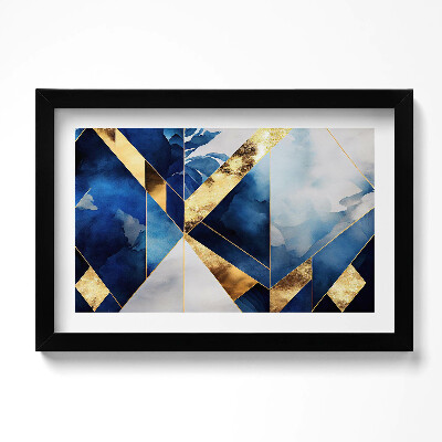 Obraz s rámem dekorativní Geometrické kompozice se zlatem