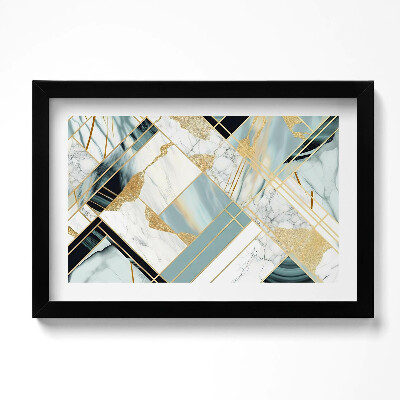 Obraz s rámem dekorativní Geometrické abstrakce se zlatem