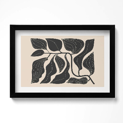 Obraz s rámem dekorativní Minimalistické ilustrace listů rostlin