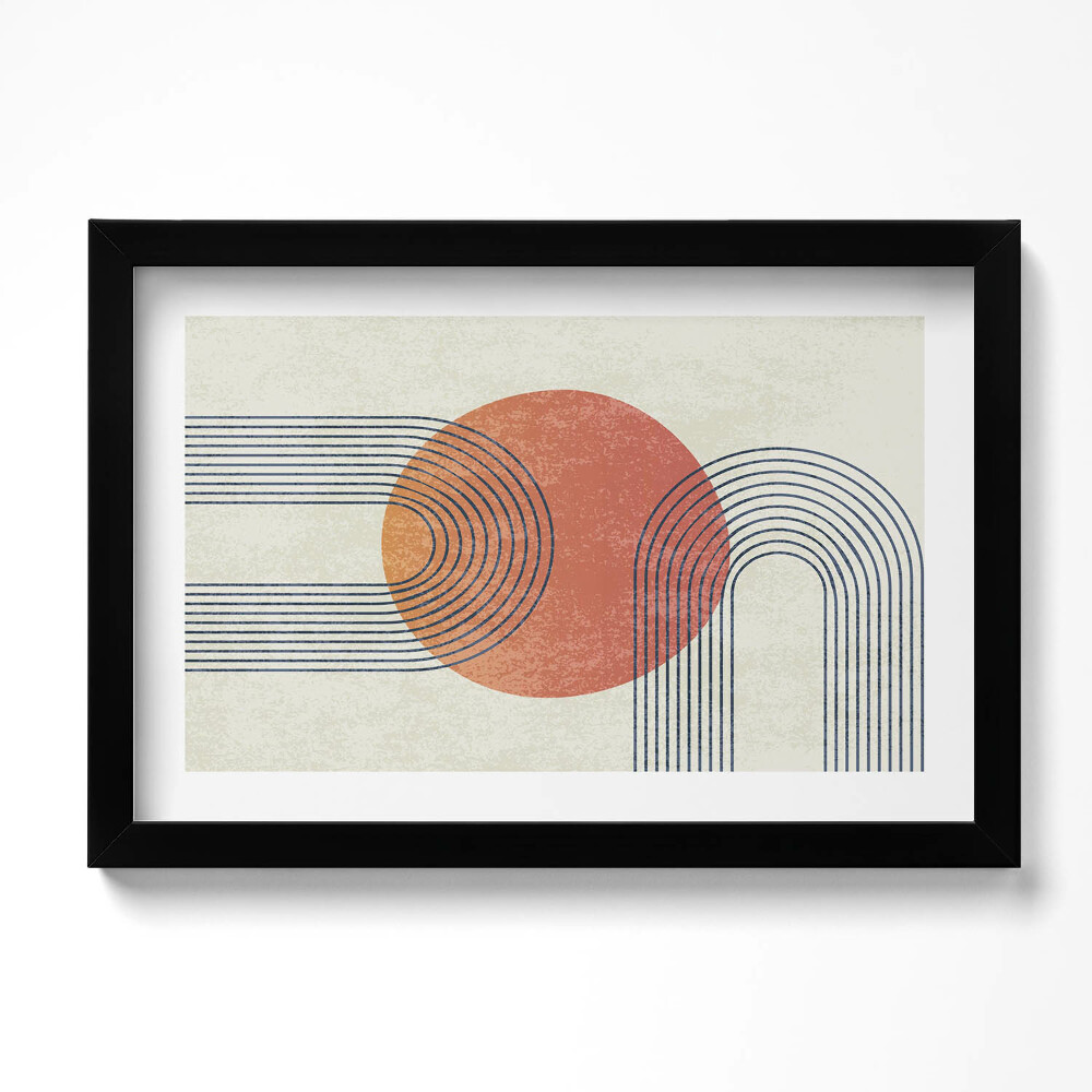 Obraz s rámem dekorativní Moderní umění čáry a kruh