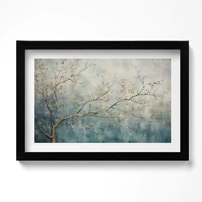 Obraz s rámem dekorativní Malované větve stromů