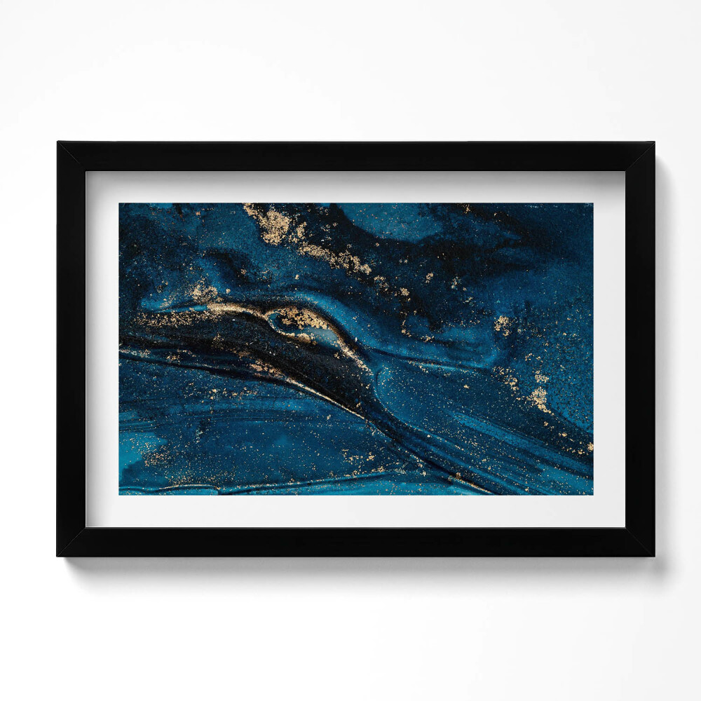 Obraz s rámem dekorativní Tekutá abstrakce s částicemi zlata