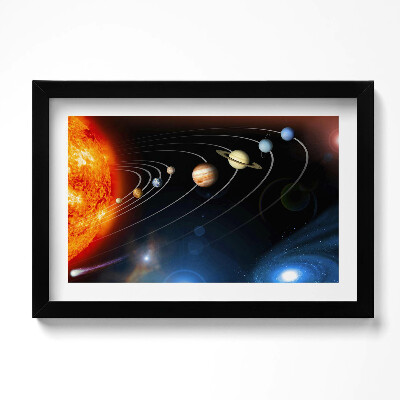 Obraz s rámem dekorativní Sluneční soustava - planety ilustrace
