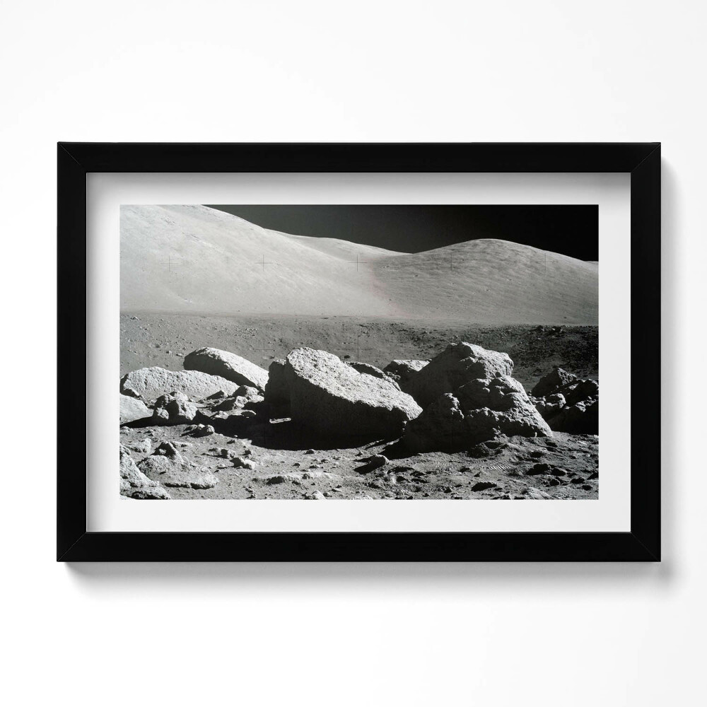 Obraz s rámem dekorativní NASA fotografie kamenů na Měsíci