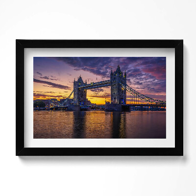 Obraz s rámem dekorativní Brooklynský most a londýnská vodní hladina