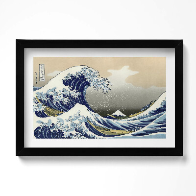 Obraz s rámem dekorativní Velká vlna v Kanagawě