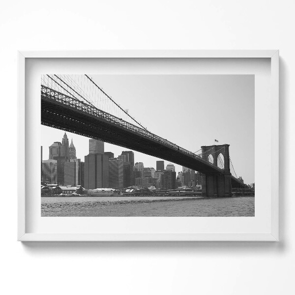 Obraz v rámu moderní Brooklynský most v New Yorku