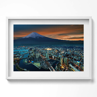 Obraz v rámu moderní Pohled na Tokio a horu Fudži