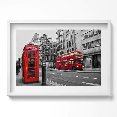 Obraz v rámu moderní Historický americký autobus na ulici