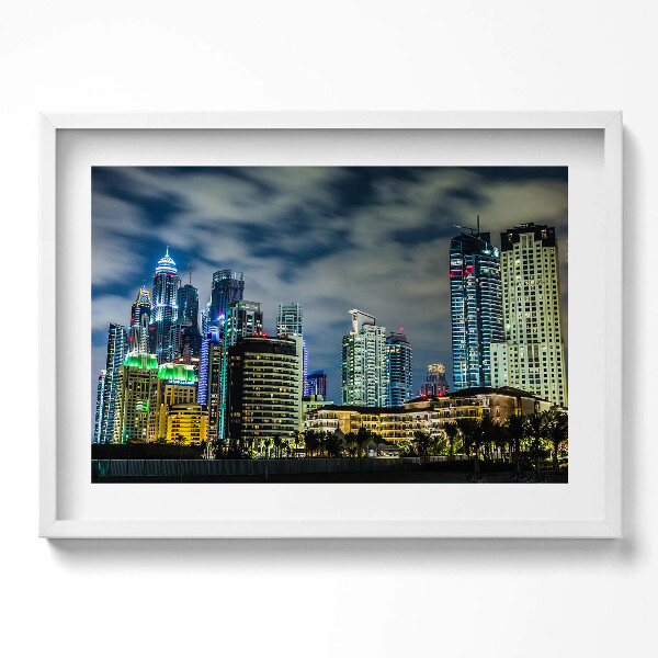 Obraz v rámu moderní Velké město v noci