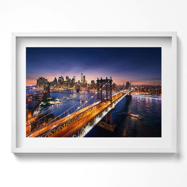 Obraz v rámu moderní New York - západ slunce nad Manhattanem