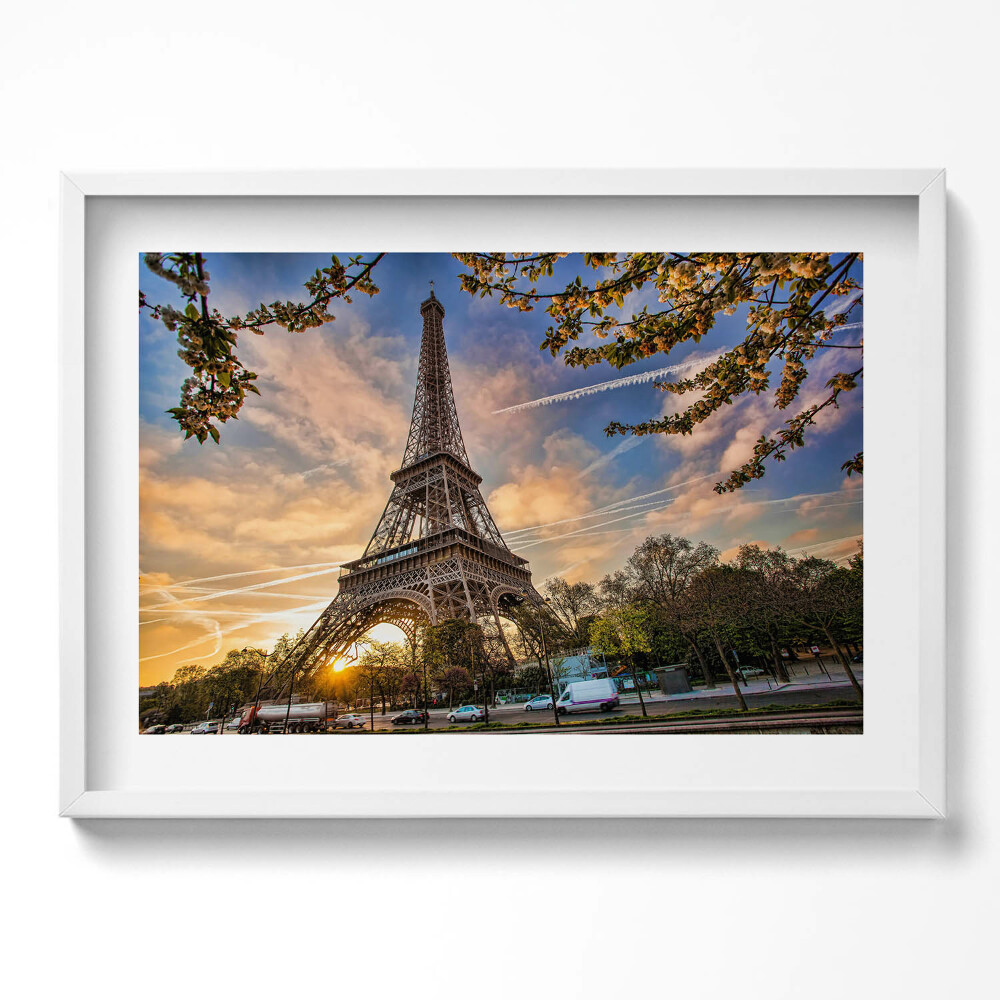 Obraz v rámu moderní Eiffelova věž v Paříži