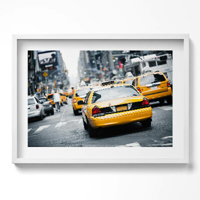 Obraz v rámu moderní Newyorské taxíky v městské dopravní zácpě