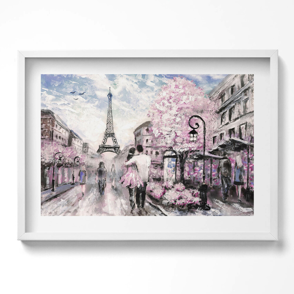 Obraz v rámu moderní Paříž a Eiffelova věž