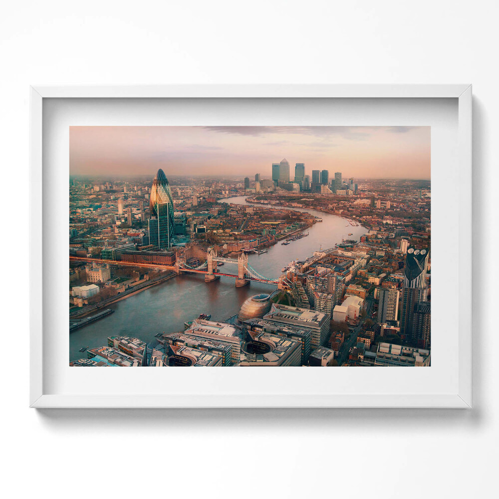 Obraz v rámu moderní Londýn z ptačí perspektivy