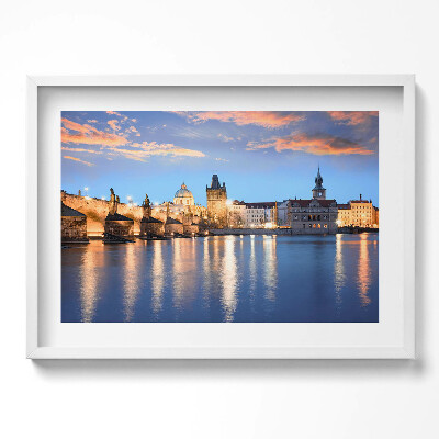 Obraz v rámu moderní Městská krajina ve večerních hodinách