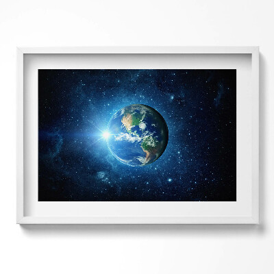 Obraz v rámu moderní NASA - Země, galaxie a slunce