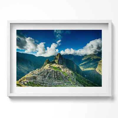 Obraz v rámu moderní Pohled na Machu Picchu