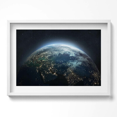Obraz v rámu moderní Pohled na Zemi z vesmíru