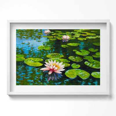 Obraz v rámu moderní Malování leknínů