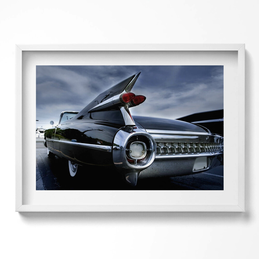 Obraz v rámu moderní Vintage černé auto Cadillac