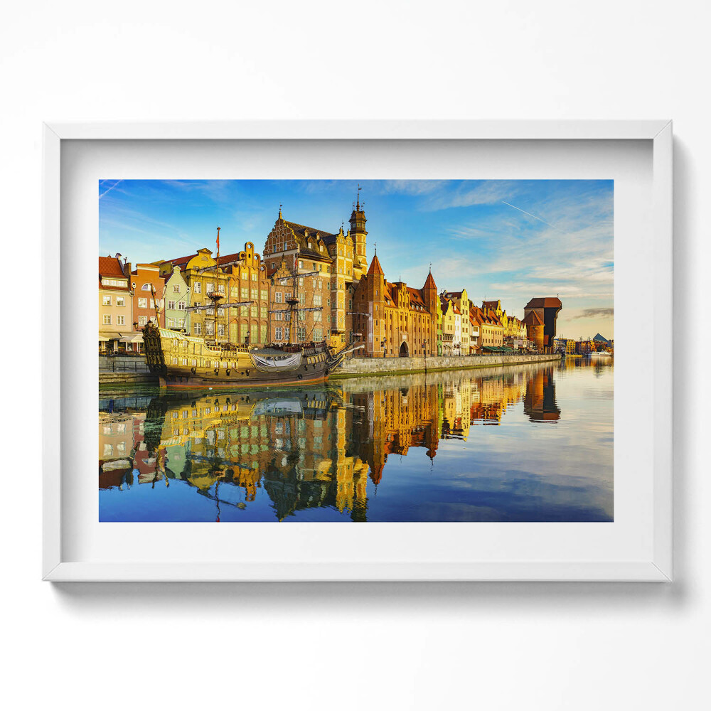 Obraz v rámu moderní Gdaňsk Motława