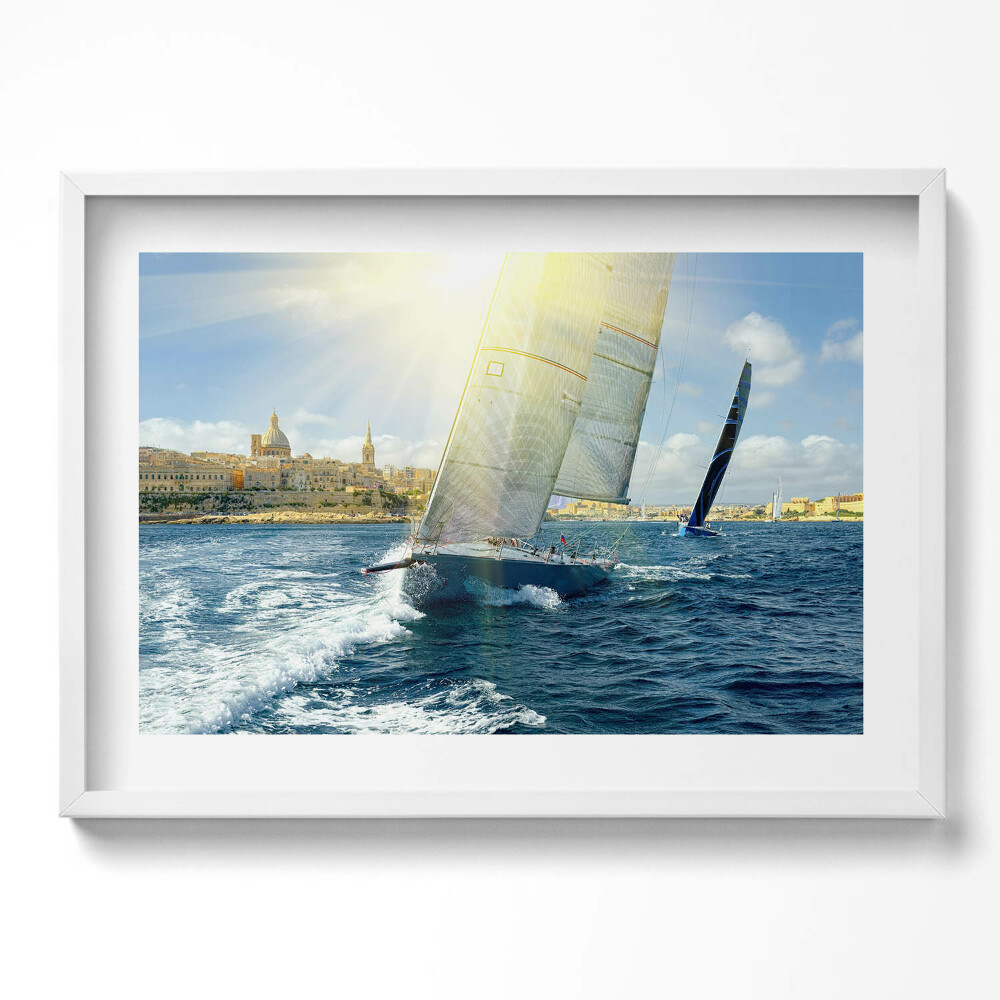 Obraz v rámu moderní Plovoucí jachty