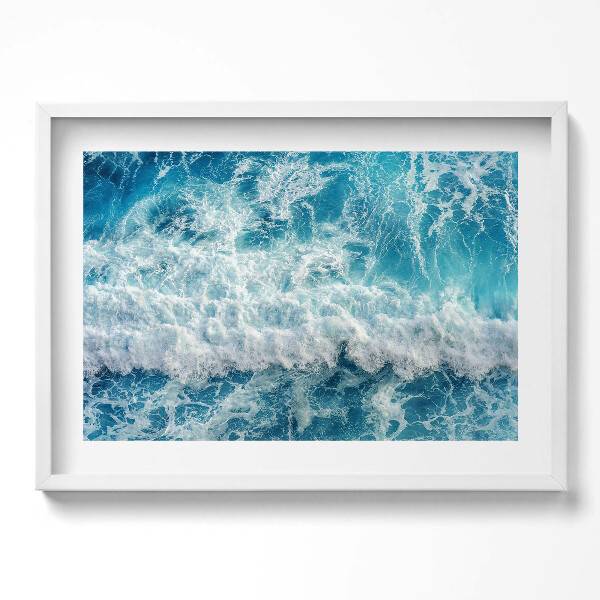 Obraz v rámu moderní Letecký pohled na vlnu oceánu