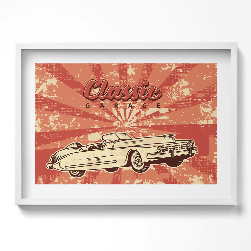 Obraz v rámu moderní Grunge Vintage Retro auto