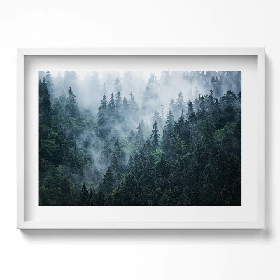 Obraz v rámu moderní Mlžné horské krajiny